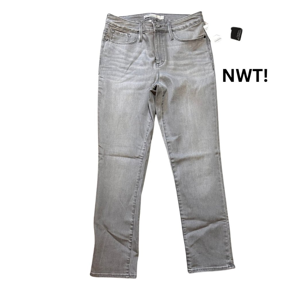 Athleta Cropped Sculptek Granite Gray Stretch Denim, Size 8 NWT